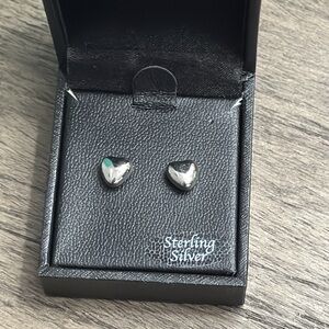 Small Sterling Silver Heart Stud Earrings